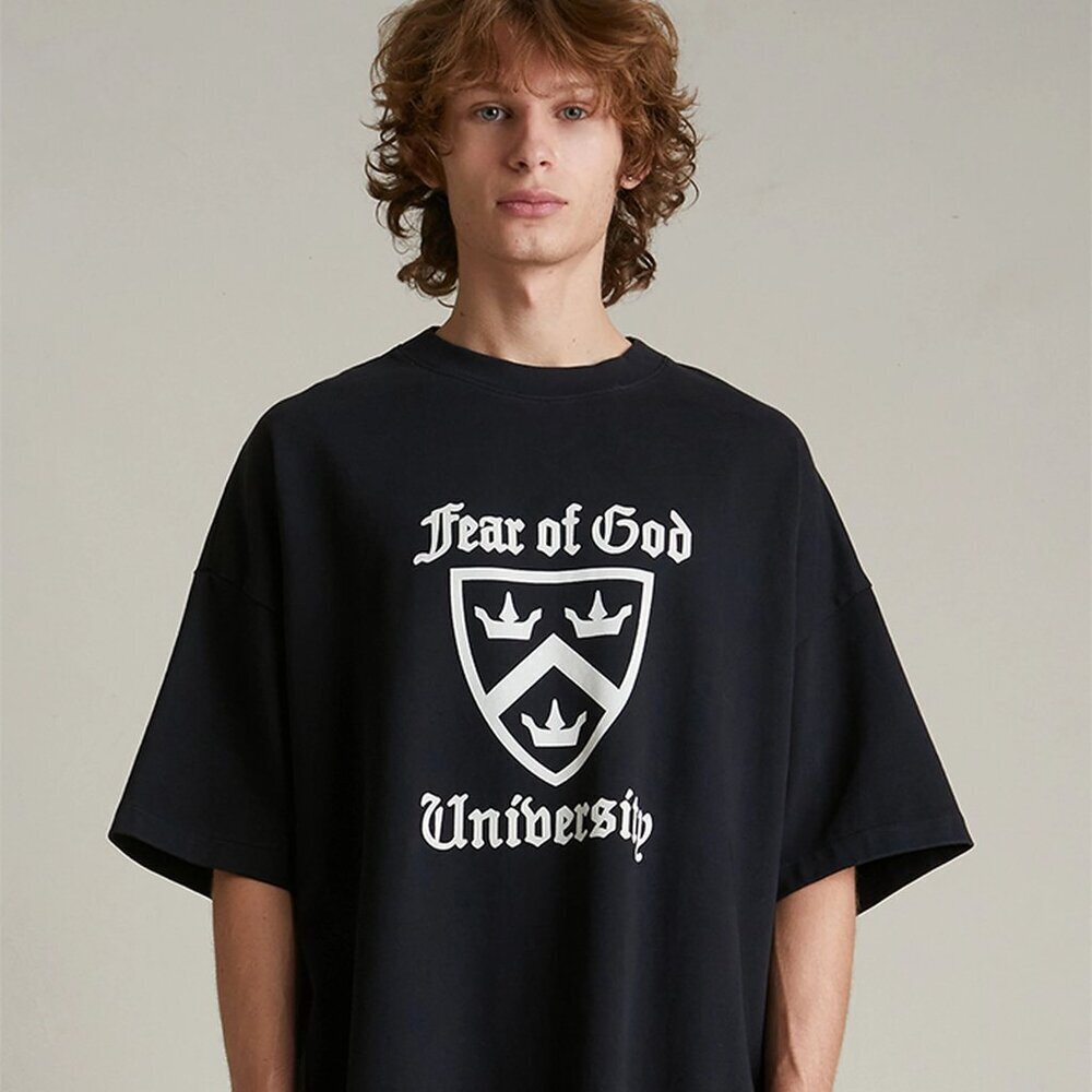 Fear of God University Essentials Black Heavy Oversized T-Shirt S & M *NEW*